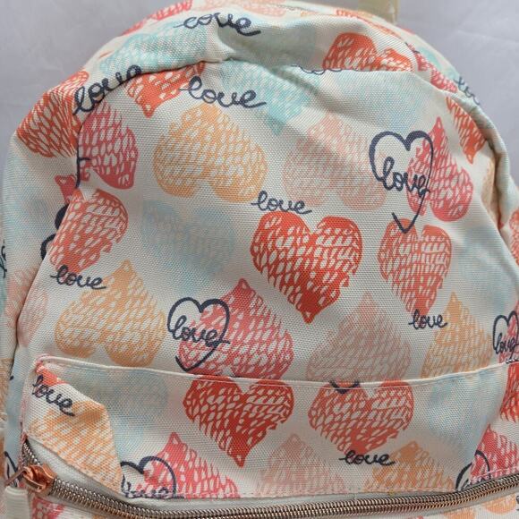 WHATS NEXT BRAND Backpack LOVE HEARTS Watercolor Pastels NEW 11x16\